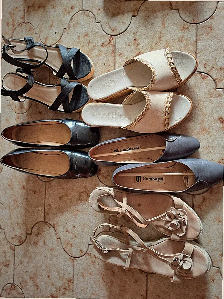 Seide Keilabsatz Sandalen