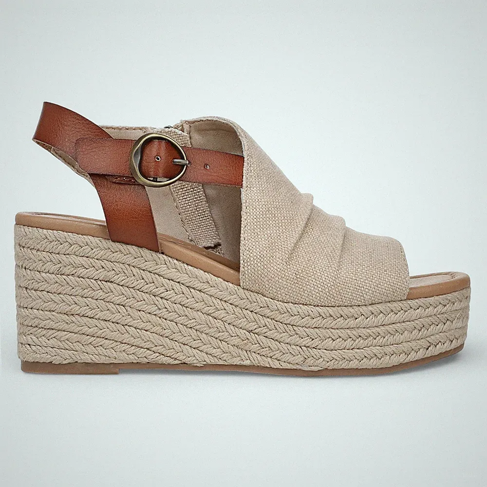 Blowfish Malibu Amira Damen braun beige Keilabsatz Slingpumps Sommer Absatz Sandalen