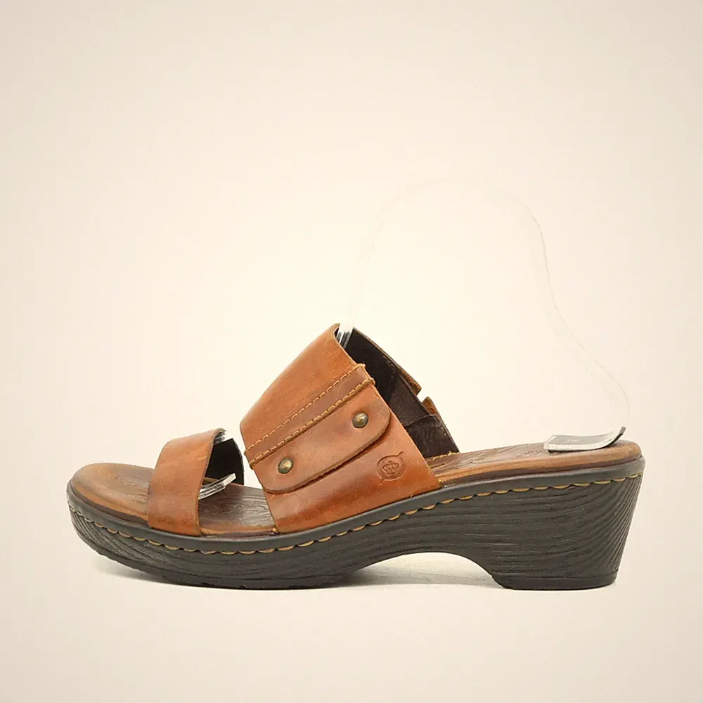 Børn Damen Sandalen EU 40.5 Komfort Braun Leder Handgefertigt Keilsandalen