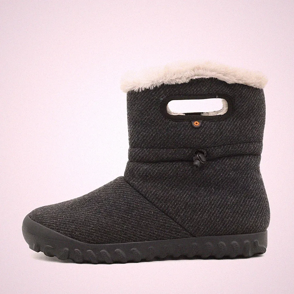 BOGS Damen BMOC Wool Stiefel schwarz Textil reflektierend Stiefeletten EU 41