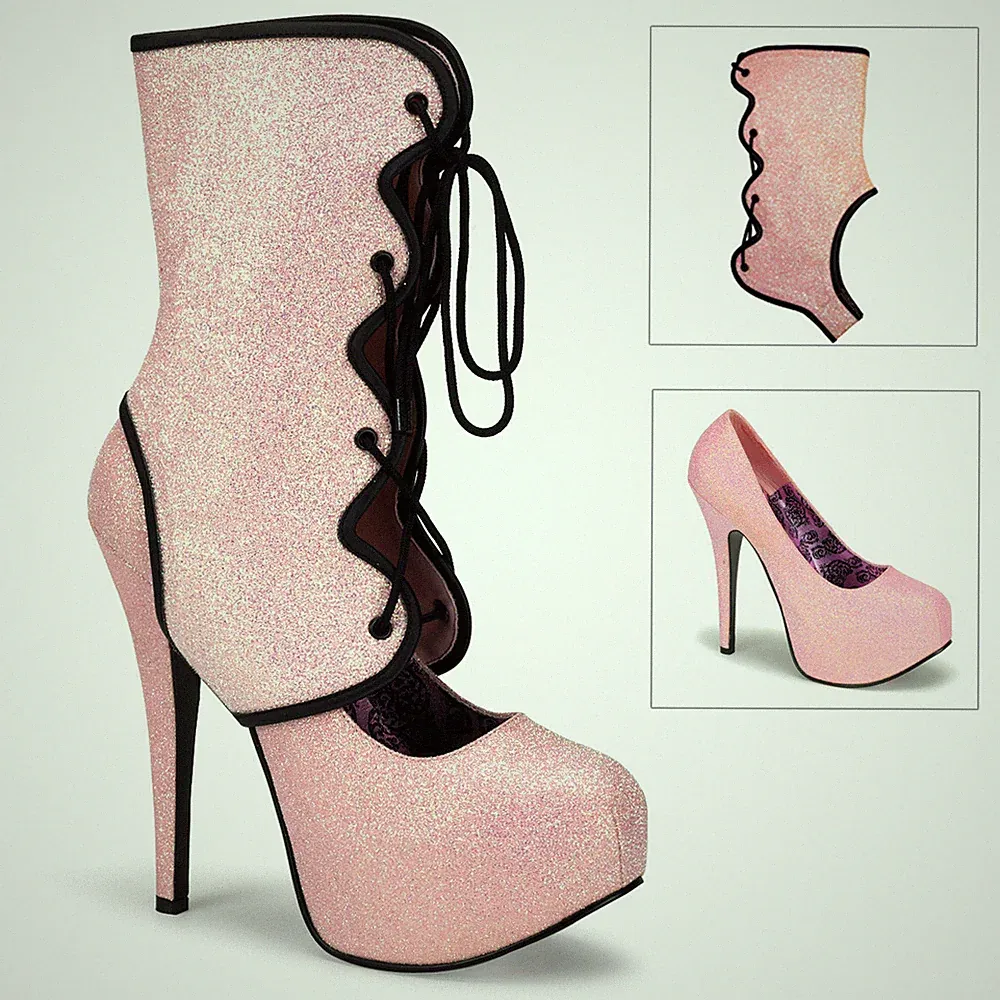 Bordello InStyle-Plateau-Pumps Teeze-31G babypink