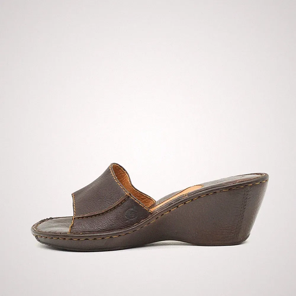 Born Damen Plateau-Sandalette EU 40,5 Keilabsatz Sandale Braun Footwear
