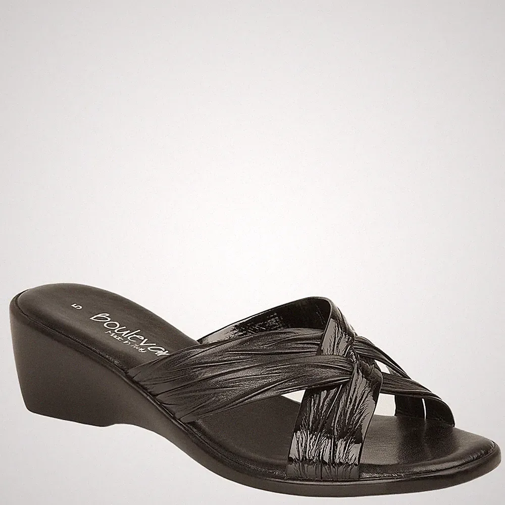 Boulevard L 9558 Damen Slipper Keilabsatz Pantoletten Sandalen
