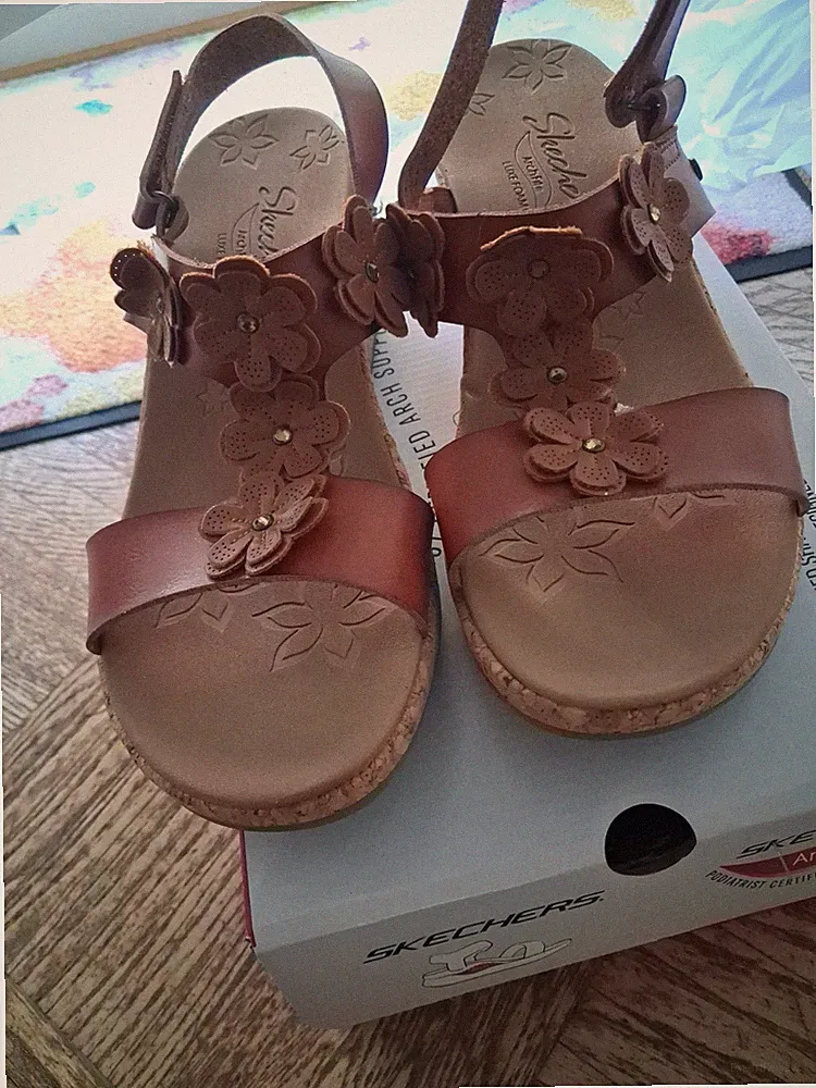 Braune Skechers Keilsandale Gr 41 Neu Nur Rinmsl Zu Hause Getragen