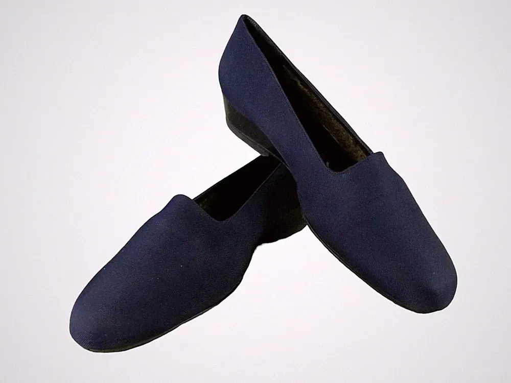 Bruno Magli Damen Schuhe Pumps Gr. 39,5 Blau Textil gefüttert Keilabsatz (W)