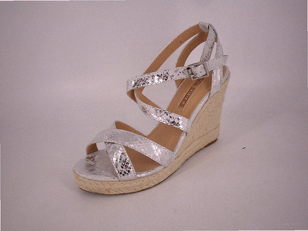 BUFFALO SCHUHE METALLIC GOLDFARBEN KEILABSATZ SANDALE UK 6,5 EU 40 NH12 07 ............