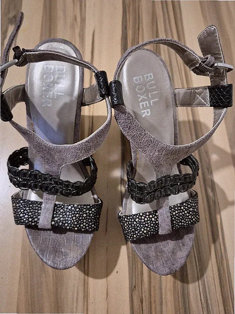 Bull Boxer Damen Schuhe Plateau Sandalen Pantolette Keilsandalette Gr. 37