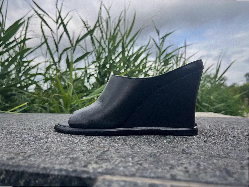 Calvin Klein Pantolette, Keilabsatz, schwarz Gr. 40, Gr. 41 Schlupfschuh