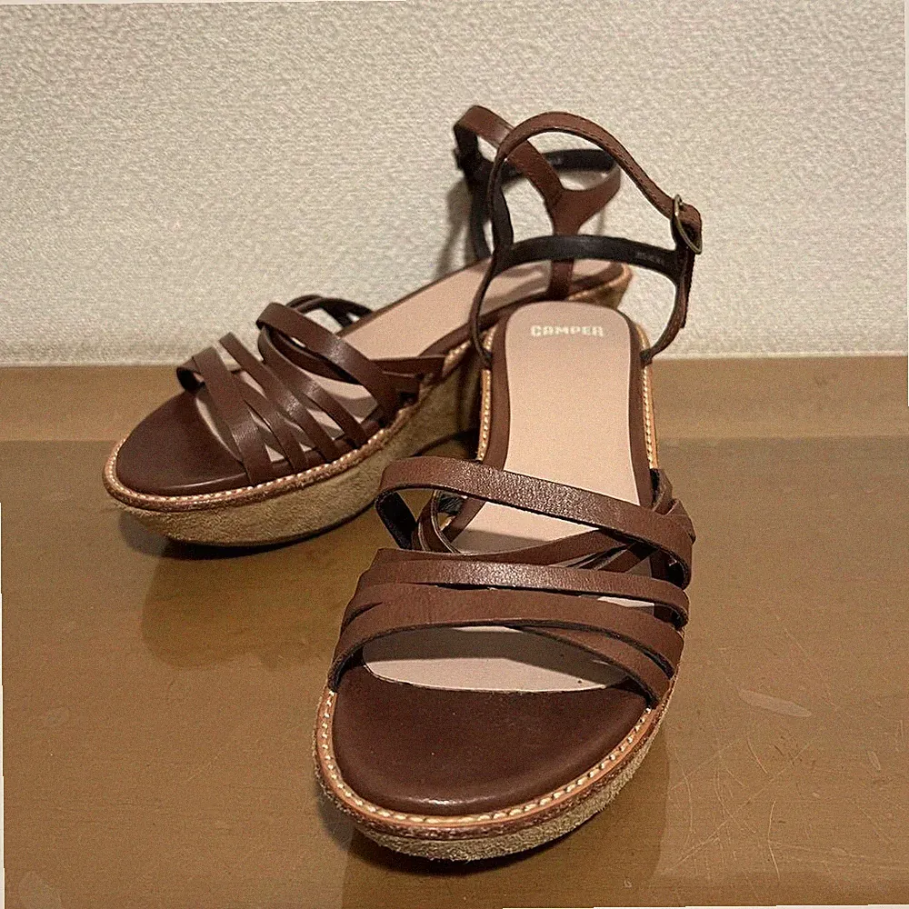 CAMPER Damen Keilsandaletten 23 cm braun gebraucht
