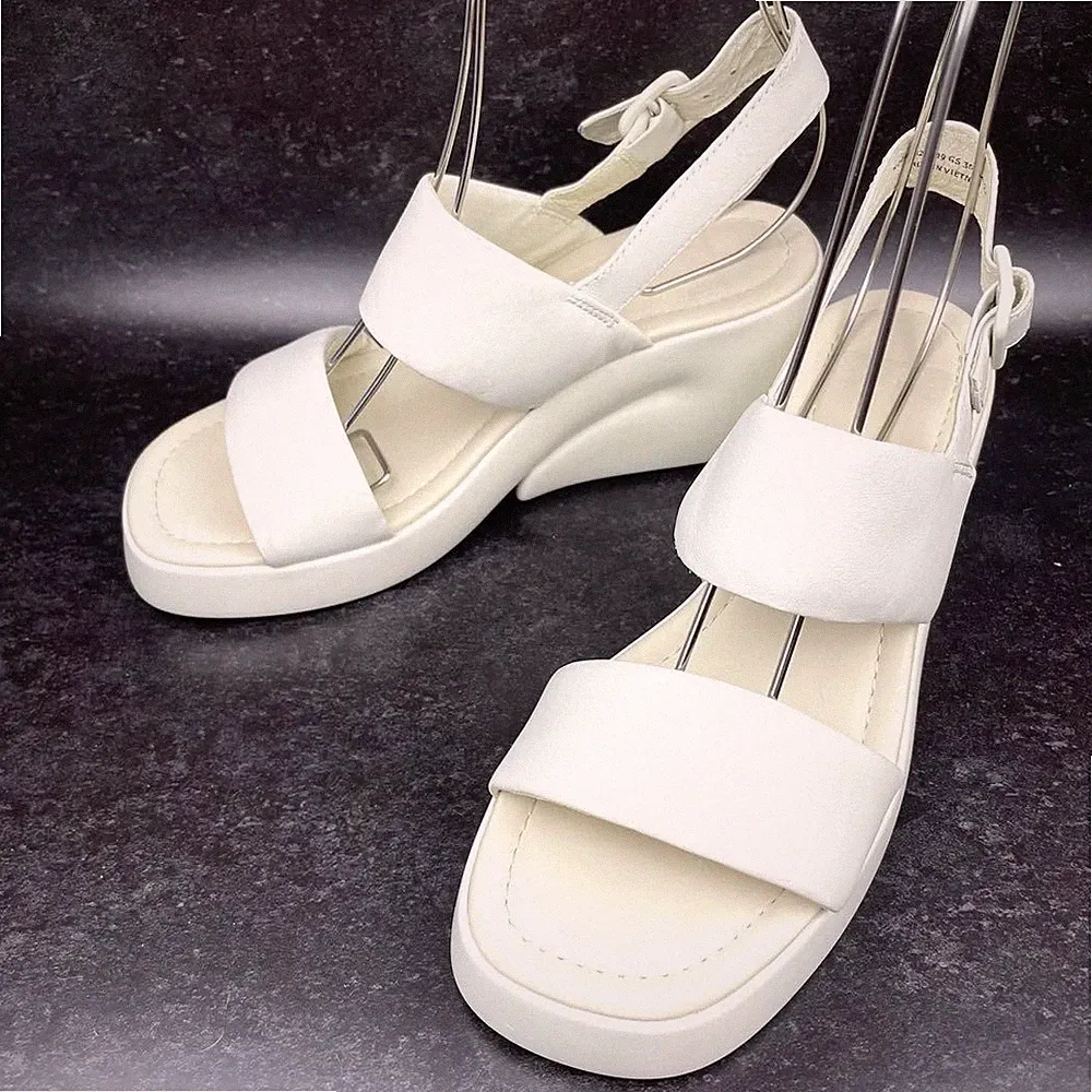 CAMPER KAAH Damen Sandalen weiß Keilabsatz US6 EU36 gebraucht