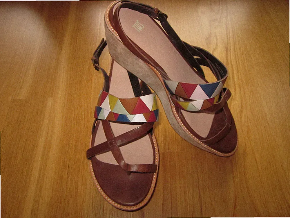 Camper Twins, Damen Fashion-Sandalen Sandaletten Keilabsatz Größe 39 neuwertig