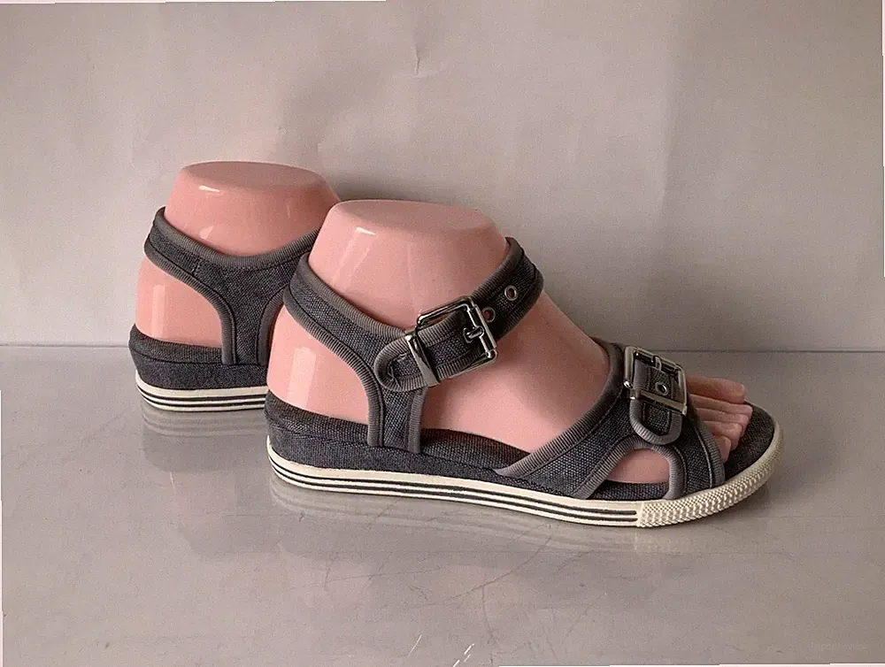 Canvas Sandalen mit Schnalle Jeans-blau Sommer Schuhe Damen Mädchen 36 wie neu