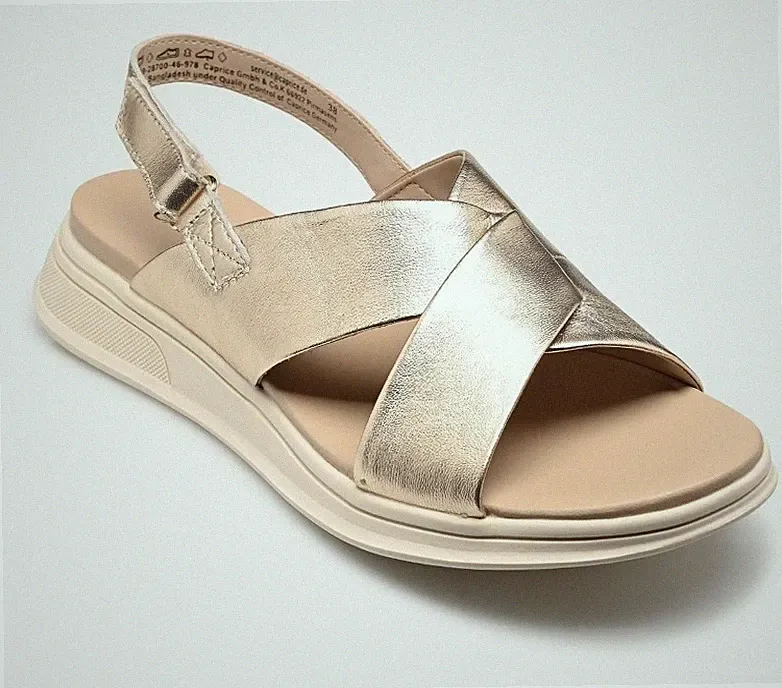 Caprice Keil- und Plateausandalen damen gold und bronze, Gr. 39