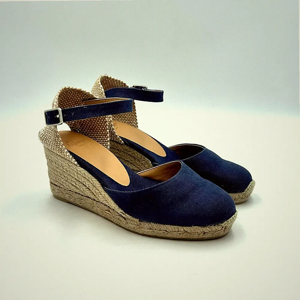 Castaner Blaue Wedges, 7Cm Keil, 1Cm Plateau Modell CAROL/6/002 Art. 021655