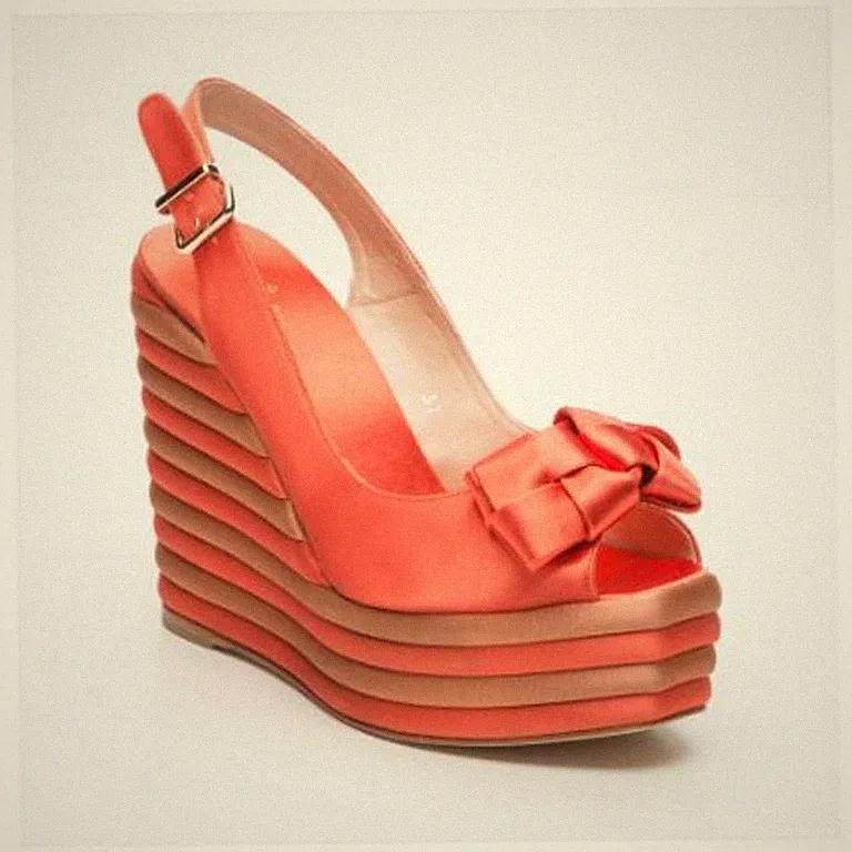 Castaner Sandalen 40 / 39 Satin WACO orange beige Absatz 12 cm NEU 250€ Castañer