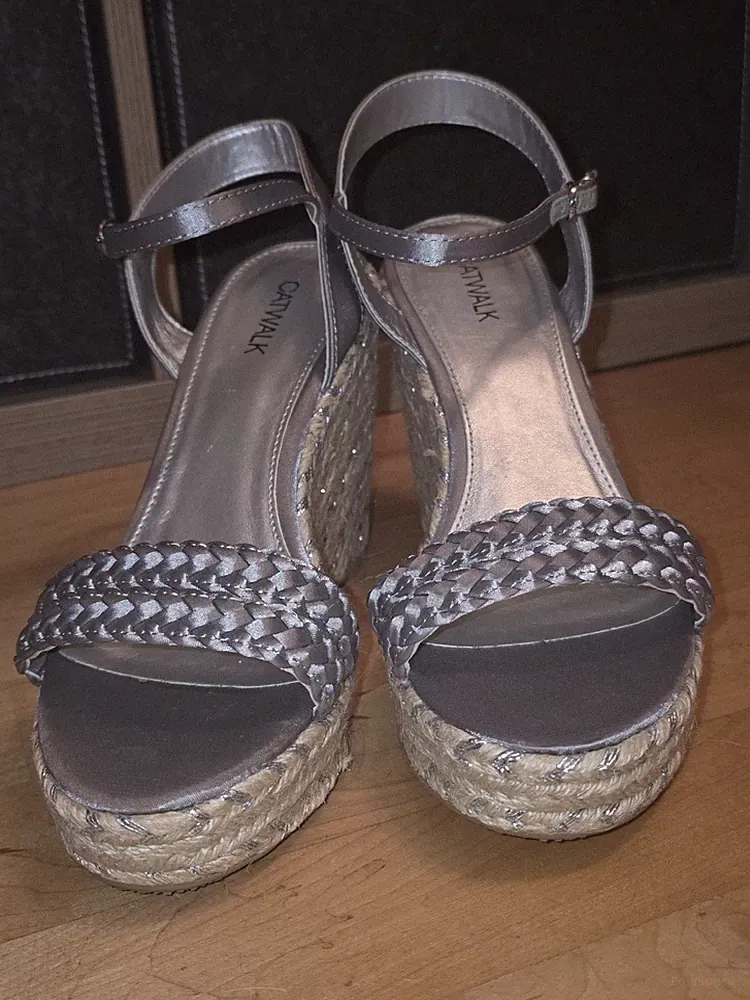 Catwalk Sandale silber Plateau 2,5 cm Absatz 11,5 cm Gr.38 NEU