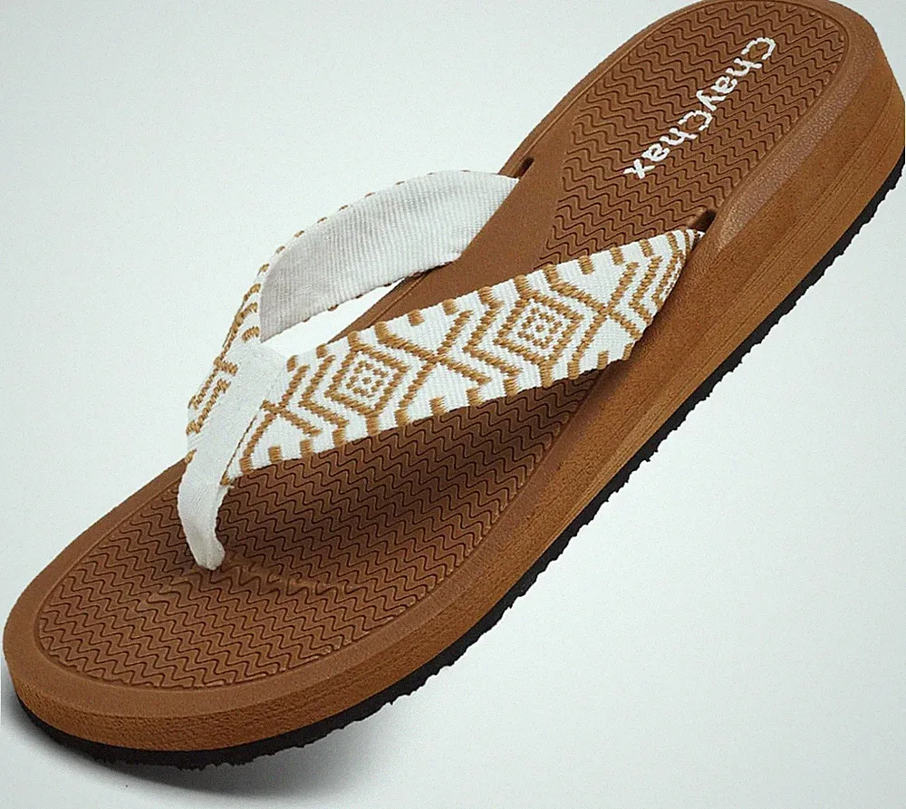 ChayChax Zehentrenner Damen Bequem Flip Flops Sommer Pantoletten Plateau
