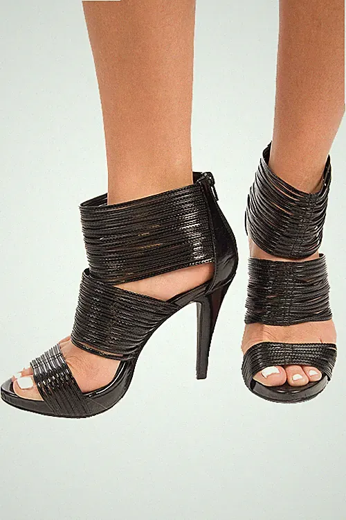 Chinese Laundry Size 6 $105 Lets Go Metallic Black Summer High Heel Sandal NIB