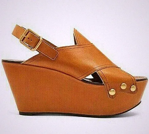 CHLOE MISCHA PLATFORM WEDGES SHOES SANDALS SANDALEN MULES SCHUHE PUMPS HEELS 38