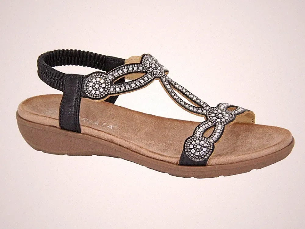 Cipriata Giada L519 elegante Damen-Sandale mit Schmucksteinen und elastischem Fersenriemen