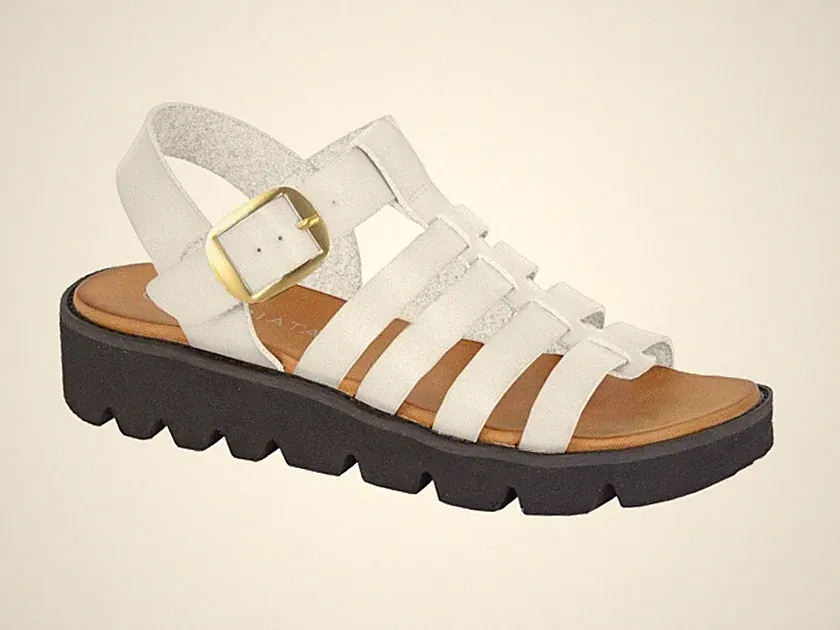 Cipriata T-Bar Neckholder Keilsandalen Stil 415 Azia Farbe weiß neu 3-8