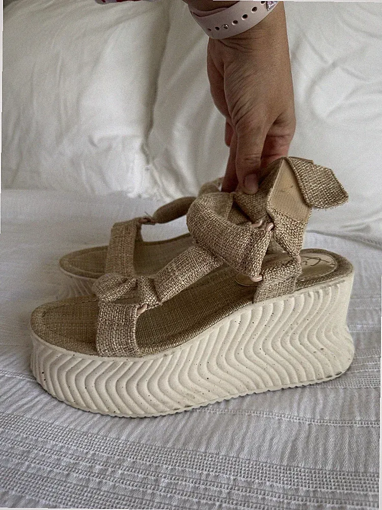 Circus NY by Sam Edelman beige Riemchen Chunky Plateau Absatz Sandalen 38,5 UK 6