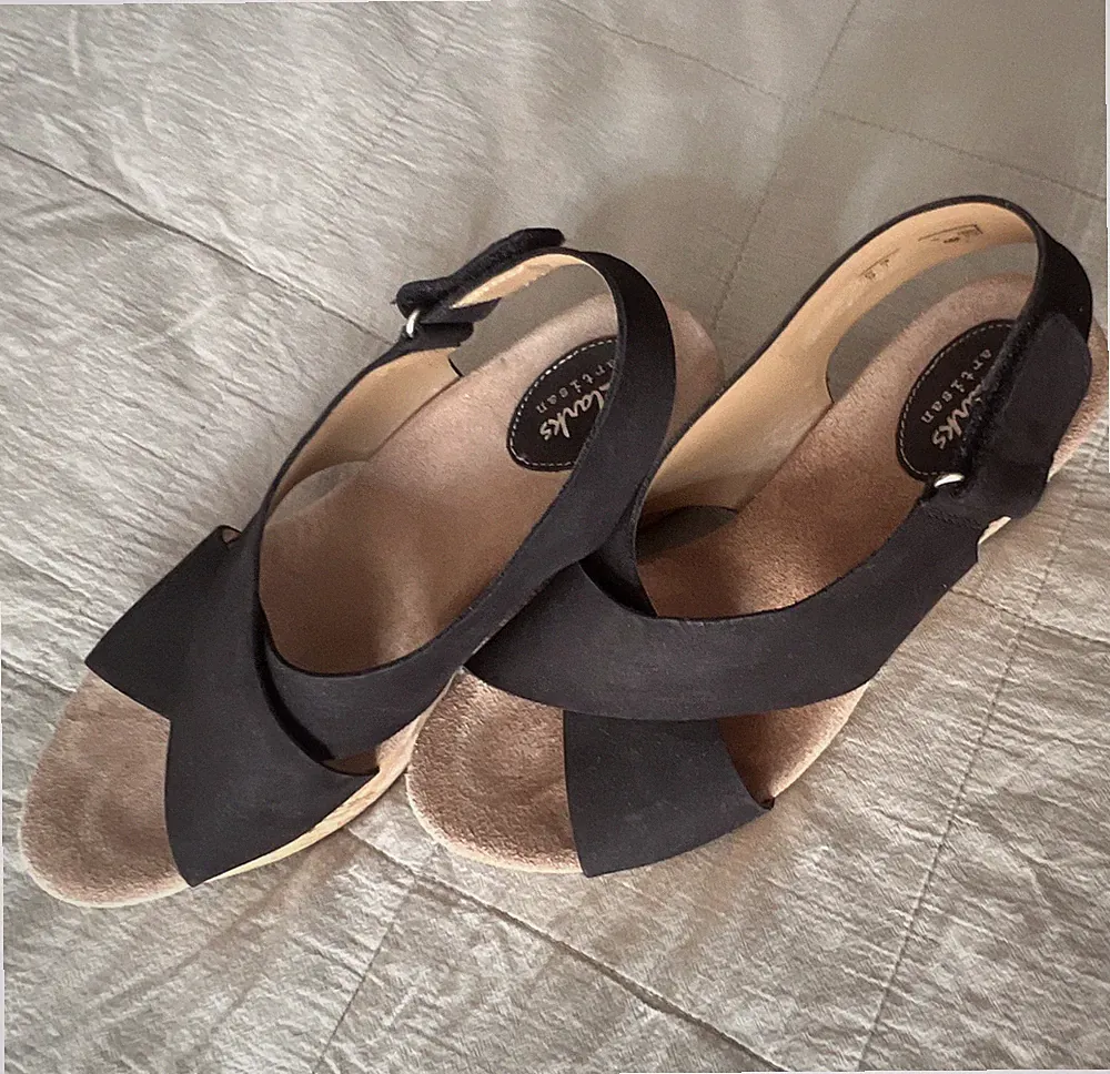clarks sandalen damen keilabsatz