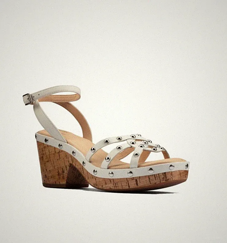 Clarks Damen Maritsa 70 Sun Weiß Leder Kork Plateau Sandalen Gr. UK 3 D