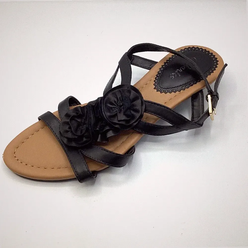 Clarks Damen-Riemchensandalen schwarz Kunstleder Keilabsatz Größe UK 4,5 gebraucht
