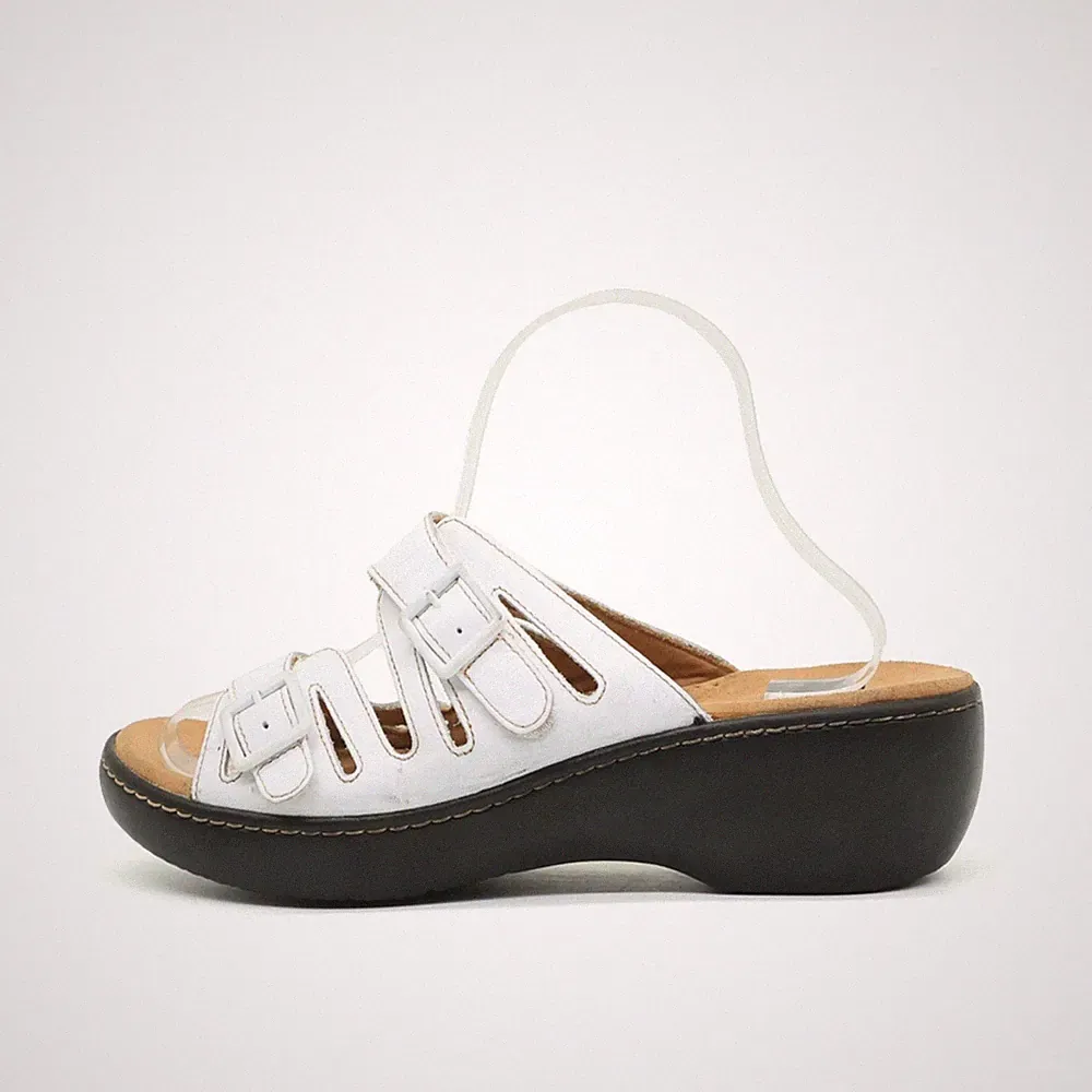 Clarks Damen Sandale EU 40 Collection Weiß Ergonomische Sohle