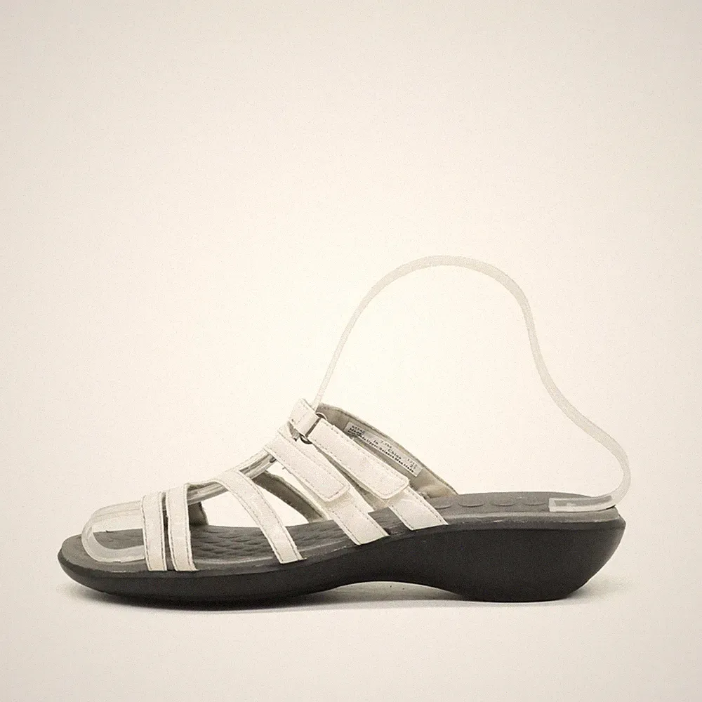Clarks Damen Sandalen EU 38 privo Weiß Synthetik Leicht Bequem Riemchensandalen