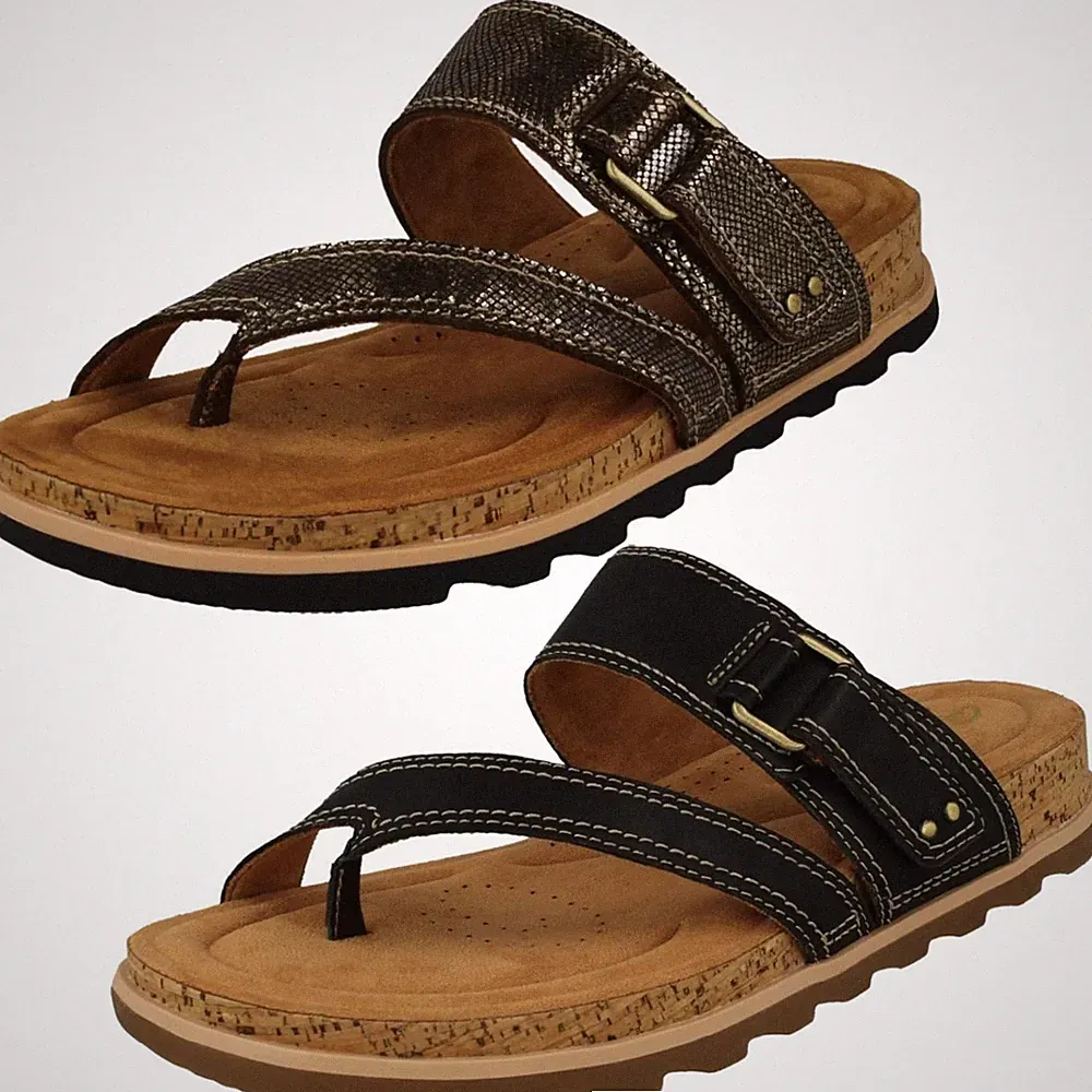 Clarks Damen Sandalen Keilabsatz Riemchen Zehensteg Casual Slip On Yacht Beach