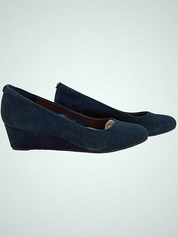 Clarks Damen Wedges Keilabsatz Pumps Blau Wildleder Größe 42