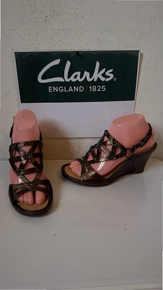 Clarks Heels Leder Sandalen Größe UK 5 EU 38 **
