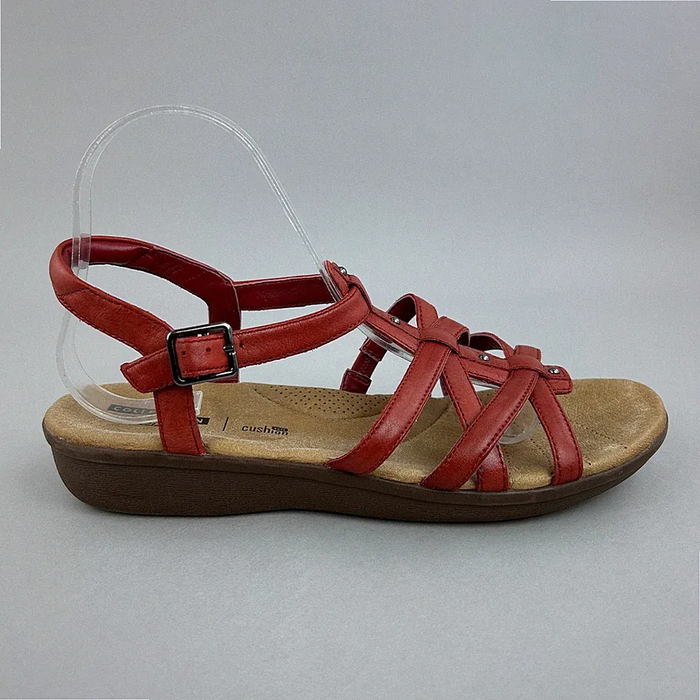 Clarks Sandalen Gr. UK7,5 Manilla Bonita Cushion Soft Rot Leder Sommerschuhe