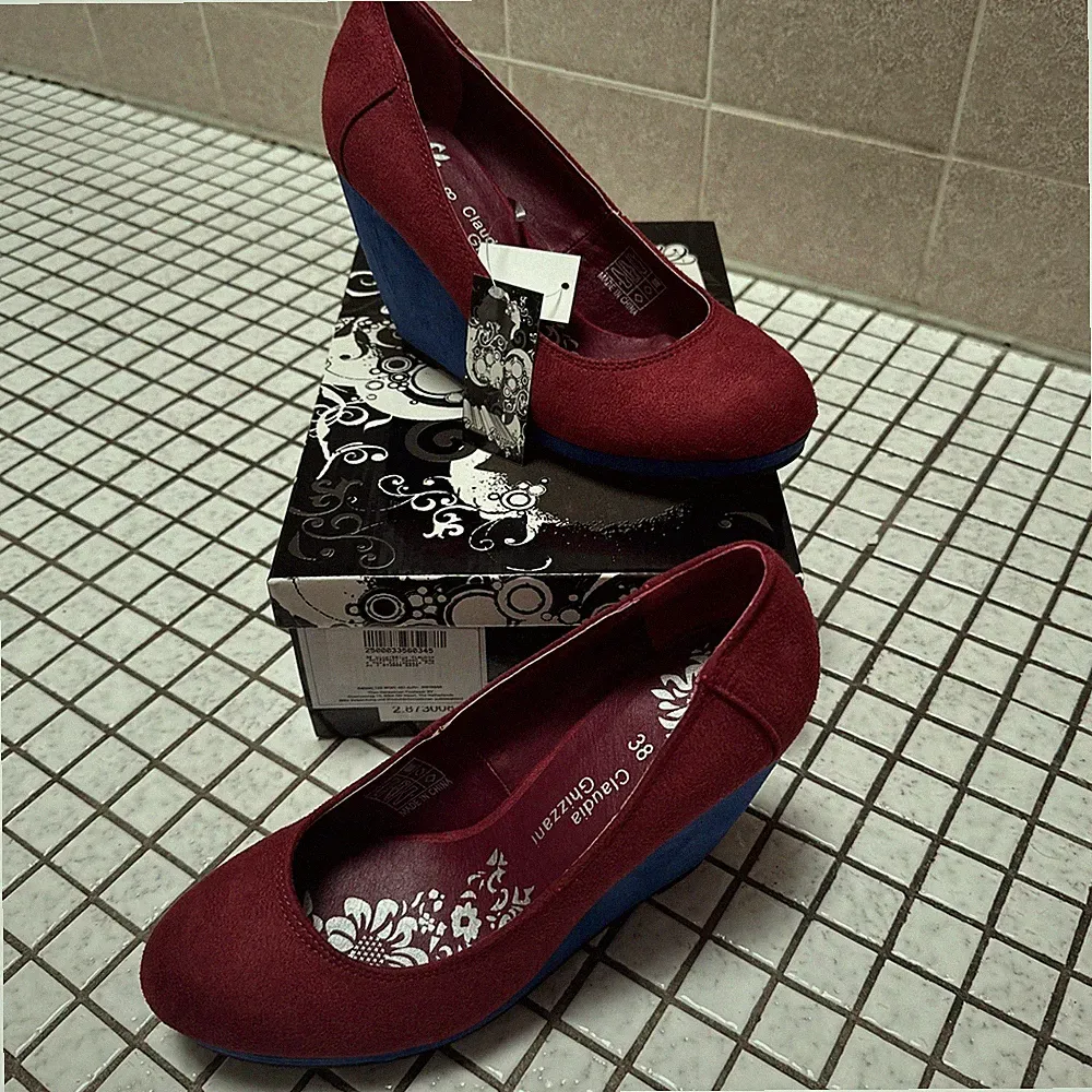 CLAUDIA GHIZZANI® Damen Wedge Heel Keilabsatz rot blau Gr. 38