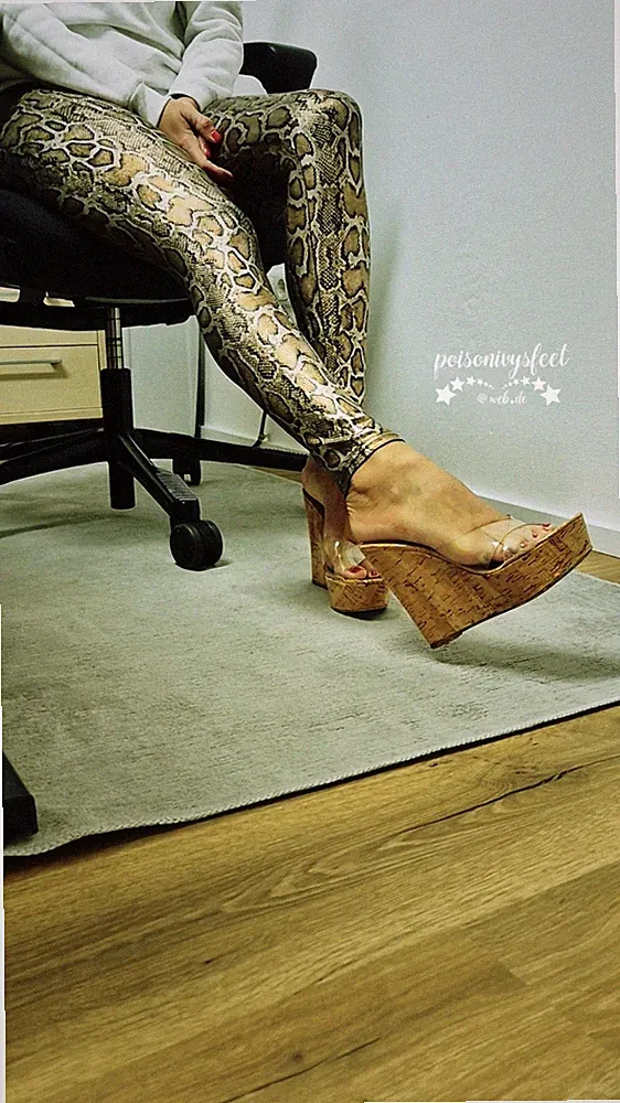 clear mules, Kork-wedges, Gr. 37