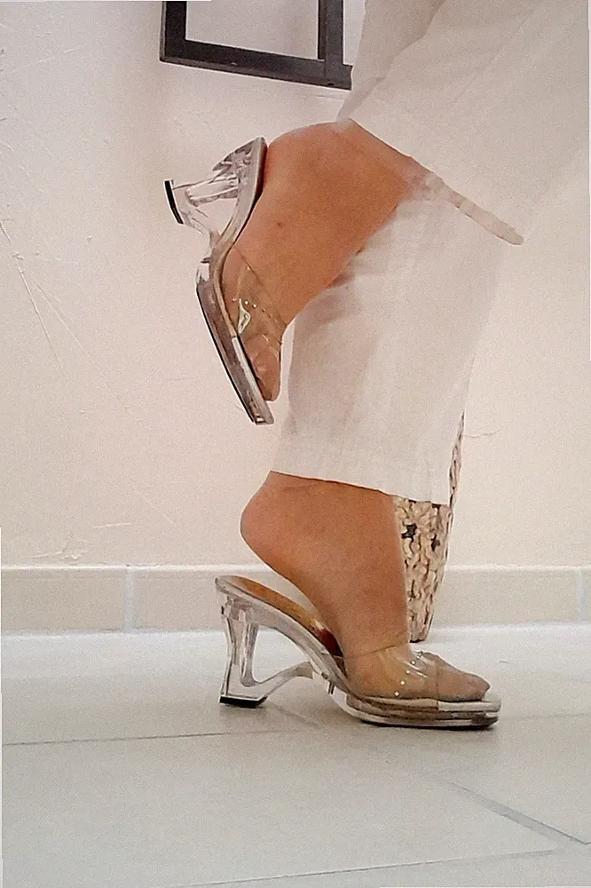 Clear Party Hochzeit Mules Gr 41 Keilabsatz