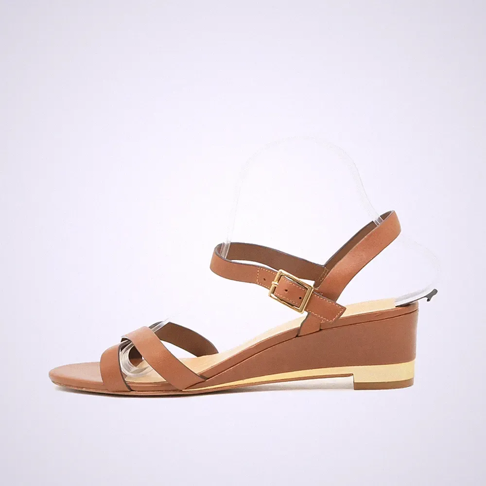 Cole Haan Damen Sandalen EU 40,5 Keilabsatz Braun Sommer