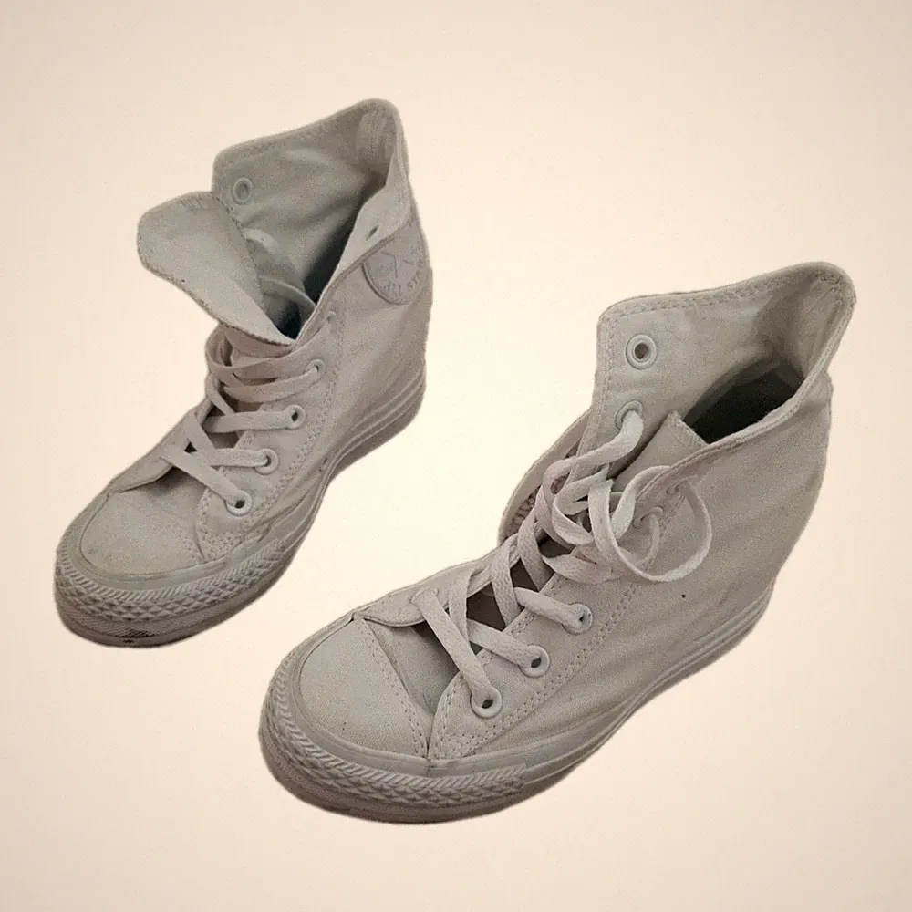 Converse All Star 37 Keilabsatz Chucks Sneaker Damen Mädchen weiß Stoff Keil