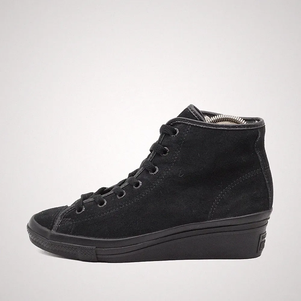 Converse Damen All Star Keilabsatz Sneaker Schwarz Gepolstert High-Top EU 37