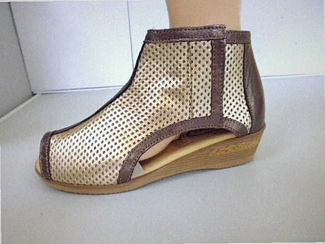 Corkies Sommerstiefelette Stiefeletten Damenschuhe Sandale Leder gold 37 4