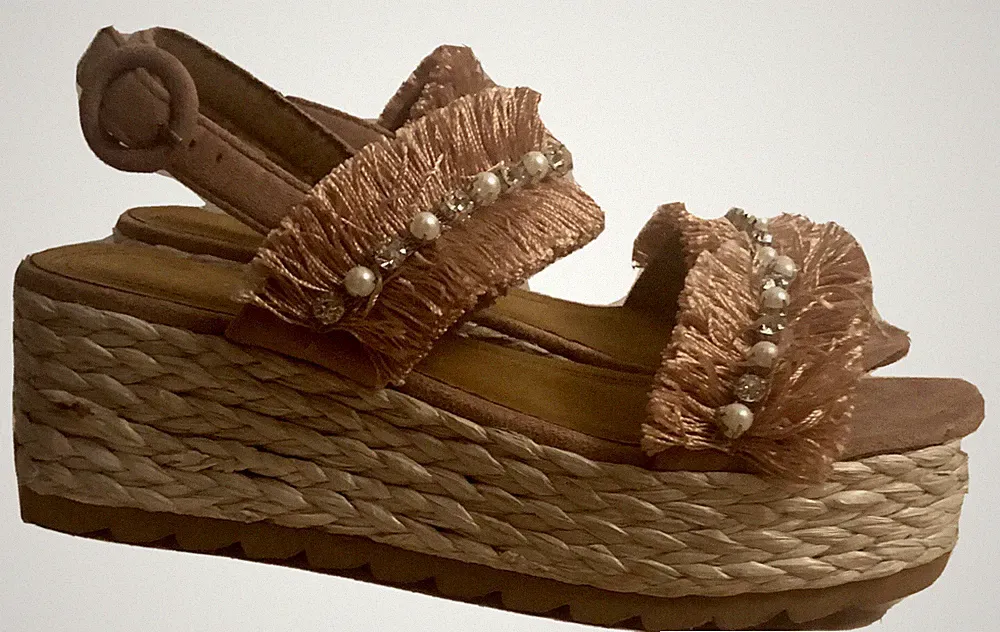 CRISTIN. IT DAMEN SANDALEN Rosa Strass Perlen Gr. 39