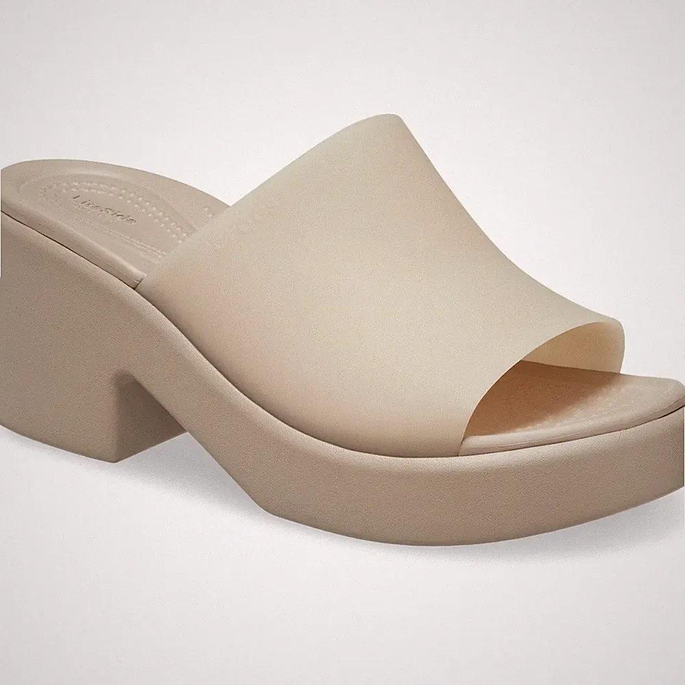 Crocs Brooklyn Slide Heel Damen Sandalen taupe