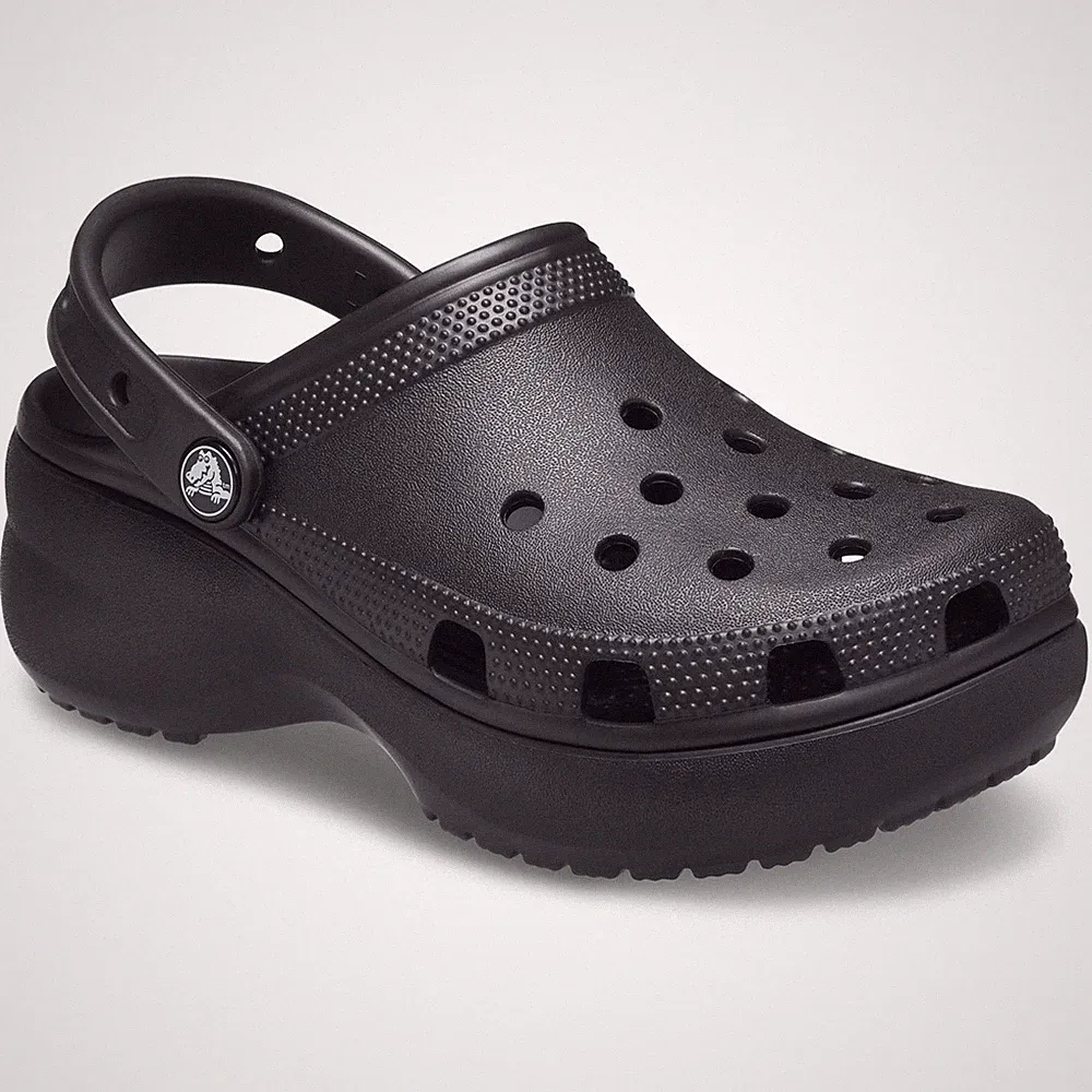 Crocs Classic Plateau Thermoplast Damen Schwarz Clogs Neu