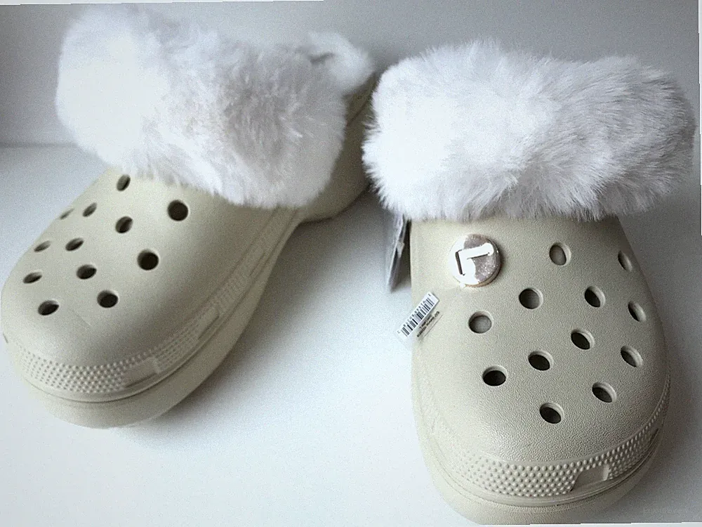crocs classic platform fuzz lined bone EU 36 | crocs classic platform fuzz lined