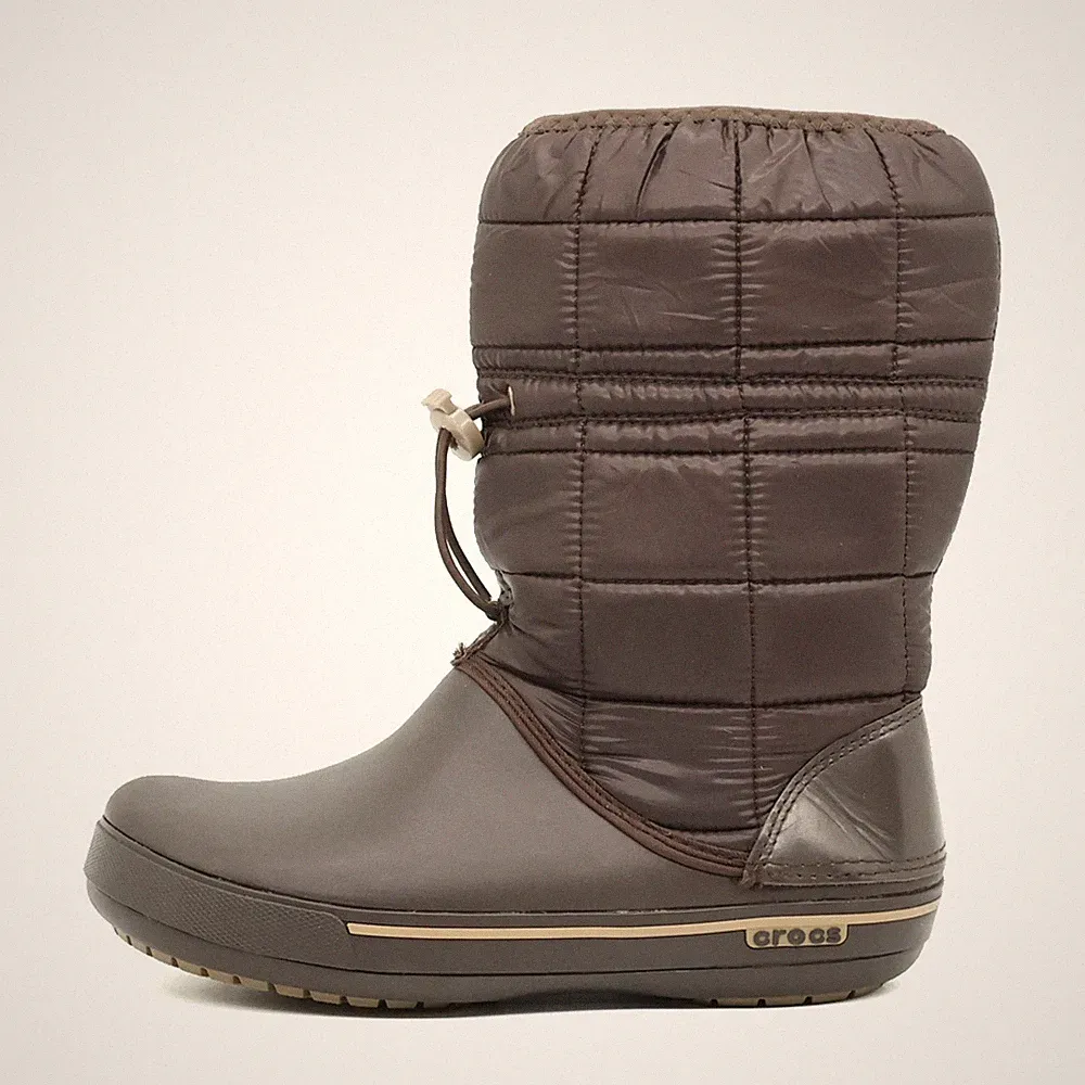 Crocs Damen 12933 Stiefel Braun Nylon Mittel Winter Winterstiefel EU 38