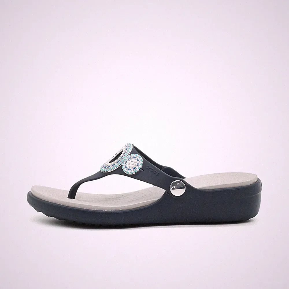 Crocs Damen Sandale EU 36-37 Sandalen Glitzer W6 Marineblau Comfort