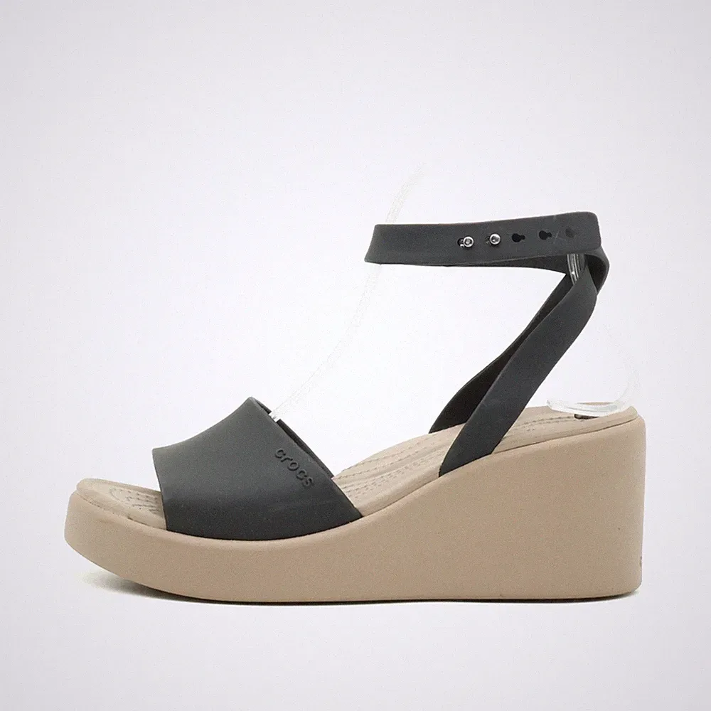 Crocs Damen Sandale EU 37-38 Wedge Plattform Schwarz Beige Leicht Sandalen
