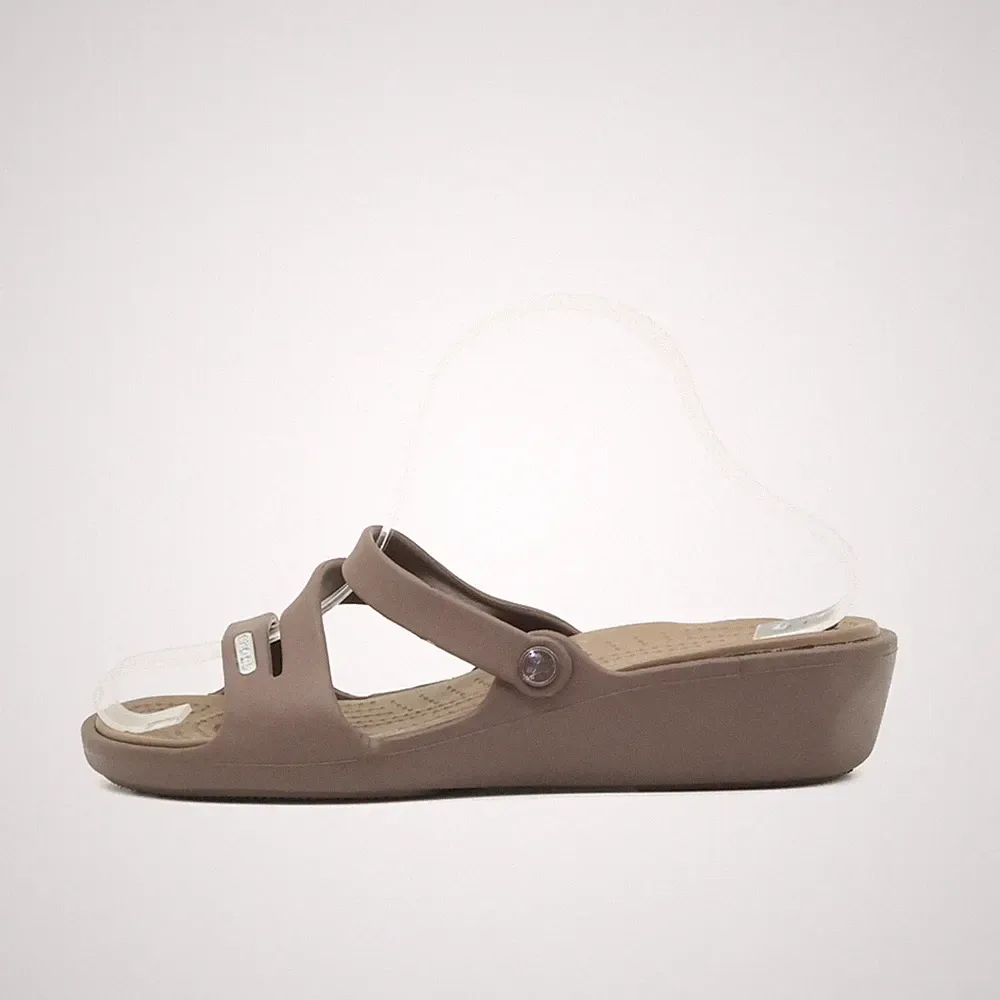 Crocs Damen Sandale EU 38-39 Sandalen W8 Braun Synthetik Rutschfest Komfort